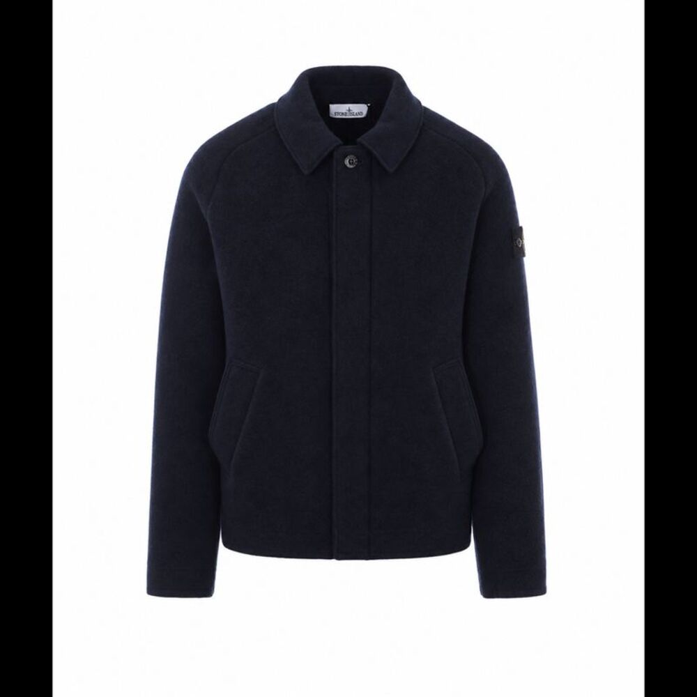 Stone Island Men Logo Virgin Wool Jacket